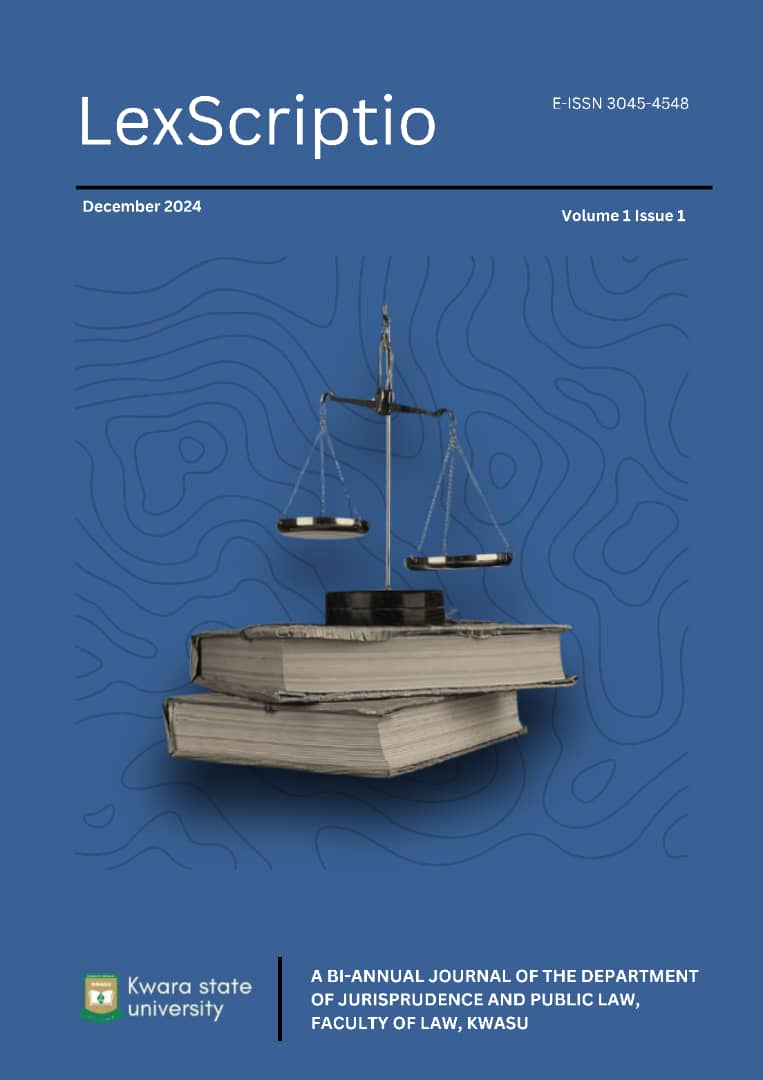 LexScriptio A Journal of the Department of Jurisprudence and Public Law